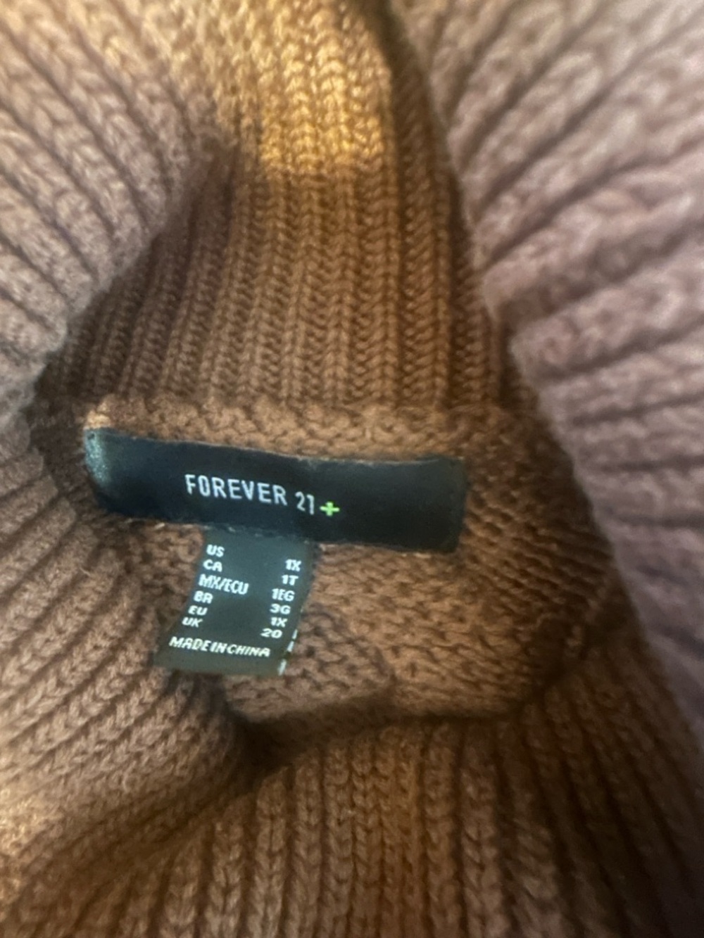 Forever 21 Chocolate Brown Ribbed Knit Sweater